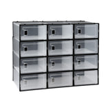 Artiss Shoe Storage Box DIY Set of 12 Stackable Black