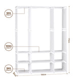 Artiss Large Portable Clothes Closet Wardrobe with Open Shelf White
