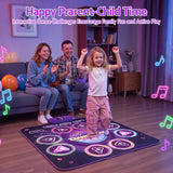 Keezi Dance Mat Toy for Kids Age 3-12 Electronic Dance Pad with Bluetooth 4 Game Modes Purple