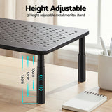 Artiss Monitor Stand Adjustable Riser For Computer Monitor And Laptop 3 Height Desk Organizer Black