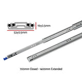 Giantz 2x Drawer Slides Heavy Duty Full Extension Locking 700-1400mm Length