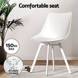 1 Artiss Dining Table and 4 Chairs Set Rectangle White