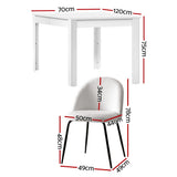 1 Artiss Dining Table and 4 Chairs Set White Sherpa