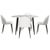 1 Artiss Dining Table and 4 Chairs Set Marble White
