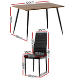 1 Artiss Dining Table and 4 Chairs Set Rectangle Metal