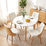 Artiss Dining Table and Chairs Set 5PCS Round 4 PU Leather Seater Dining Set White