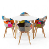 1 Artiss Dining Table and 4 Mid Century Chairs Set White