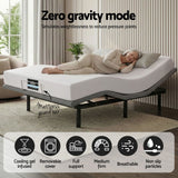 Artiss King size bed frame & Giselle Bedding King Mattress Combo, adjustable bed Base for Snoring Relief, Independent Head Foot Incline, Wireless Remote, Black,20cm Thickness