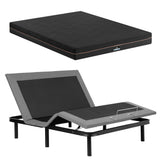 Artiss Queen size bed frame with Giselle Bedding Queen Mattress, adjustable bed Base Combo for Snoring Relief, Independent Head Foot Incline, Wireless Remote, Black,18cm Thickness