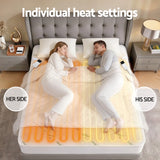 Giselle Electric Blanket Bamboo Fabric Double Fitted Heated Pad Underlay Washable Winter