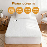 Giselle Electric Blanket LED Remote Sherpa Fleece Underlay Fully Fitted Machine Washable King Single