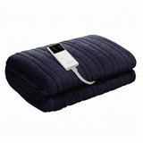 Giselle Electric Throw Rug Double Size 200x180cm Coral Fleece Heated Blanket Charcoal