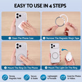 Devanti Magnetic Selfie Light Foldable LED Ring Fill Phone Light CRI95 White