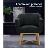 Artiss Armchair Tub Chair Charcoal Aston