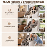 Livemor Elite 4D Massage Chair Recliner, SL Track Zero Gravity & Heat Auto Body Scan, 12 Auto Programs, 3 Zero-G Positions, Foot Rollers, Airbag Compression, Bluetooth Speaker, Wireless Charging