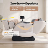 Livemor FLEX Full Body Massage Chair, Zero Gravity, Airbags, Recliner, Dual-Zone Waist & Calf Heat, 5 Auto Programs, 15cm Leg Extension for Different Height, Voice Control, Bluetooth Speakers