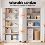 Astiss 180cm Steel Locker Cabinet Mental Storage 4 Adjustable Shelves