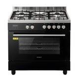 Devanti 90cm Dual Fuel Cooker Gas Cooktop Electric Oven 5 Burner