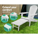 Gardeon 2PC Adirondack Outdoor Chairs Wood Foldable Sun Lounge Patio Furniture