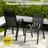 Gardeon 7PC Outdoor Dining Set Table and Chairs Patio Furniture Garden Bistro Set Black