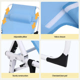 Gardeon Sun Lounger 5 Position Folding Tanning Chair with Face Hole Blue