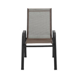 Gardeon 6PC Outdoor Dining Chairs Stackable Lounge Chair Patio Furniture Brown