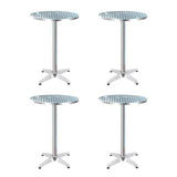 Gardeon Set of 4 Outdoor Bar Table Aluminium Round 70/110CM