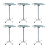 Gardeon Set of 6 Outdoor Bar Table Aluminium Round 70/110CM