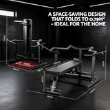 Everfit Chest Press Machine Home Gym Equipment Folding Workout Bench with Independent Arms Black