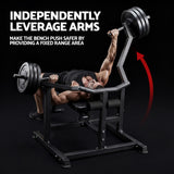Everfit Chest Press Machine Home Gym Equipment Folding Workout Bench with Independent Arms Black