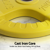 Everfit Weight Plates Olympic 20kgx2 Dumbbell Barbell Plate Weight Lifting Home Gym Yellow