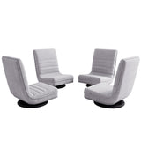 Artiss 4PCS Swivel Floor Chair 360 Adjustable Foldable Lounge Seat Floor Sofa Chair Grey