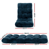 Artiss Floor Lounge Sofa Bed Flannel Fabric Navy