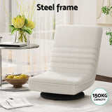 Artiss Floor Lounge 360° Swivel Foldable Sofa Chair and Side Table with Castors Set