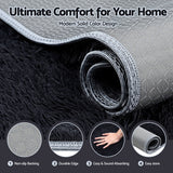 Artiss Floor Rug 140x200cm Plush Area Shaggy Rug Living Room Bedroom Carpet Black