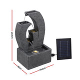 Gardeon Solar Fountain 5 Levels Cascading Water Feature Resin 50cm Black