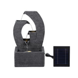 Gardeon Solar Fountain 5 Levels Cascading Water Feature Resin 50cm Black