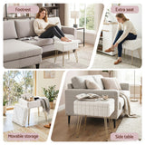 Artiss Storage Ottoman Vanity Foot Stool White