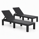 Gardeon 2X Foldable Sun Lounges Outdoor Recliner Patio Beach Chair Slatted Black