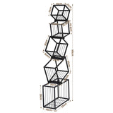 Artiss 5-Tier Bookshelf Metal Geometric Display Shelf Storage Organizer Black