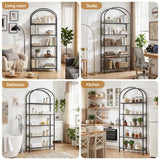 Artiss 5 Tiers Bookshelf Industrial Etagere Bookcase Display Shelf Black