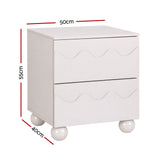 Artiss Bedside Table Nightstand 2 Drawers Storage Side Cabinet Beige