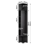 Artiss Corner Bookshelf 6-Tier Shelving with Coat Rack Black