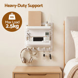 Artiss Bedside Shelf Wall Mount Organizer - Self-Adhesive Floating Nightstand Caddy for Storage, No-Drill Stick-On Aesthetic Room Decor for Girls & Dorms