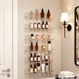Artiss 6-Pack Acrylic Wall Shelves, Clear Floating Display Shelf with Detachable Panels & Front Lip