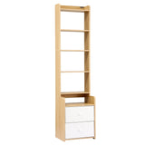 Artiss 6 Tiers Bookshelf with 2 Drawer Storage Shelf Pine