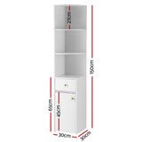 Artiss 3 Tiers Bookshelf with Storage Drawer and Cabinet White