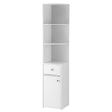 Artiss 3 Tiers Bookshelf with Storage Drawer and Cabinet White