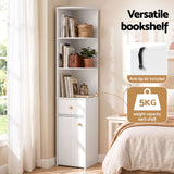 Artiss 3 Tiers Bookshelf with Storage Drawer and Cabinet White