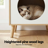 Artiss Cat Nest Bedside Table Solid Wood